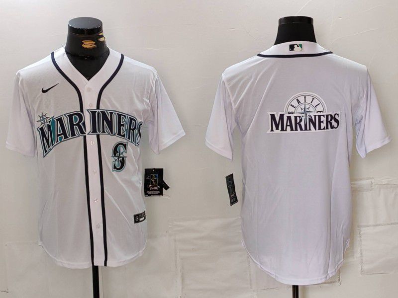 Men Seattle Mariners Blank White Game 2024 Nike MLB Jersey style 2